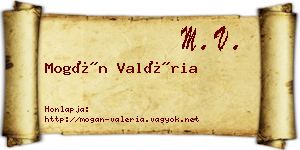 Mogán Valéria névjegykártya